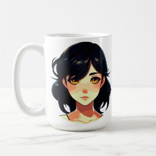 Mug Rêve d'anime romantique : Beauté aux cheveux bleus