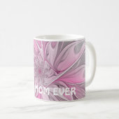 Mug Rêve de fleur rose fractale, Imaginaire floral Mei (Devant droit)