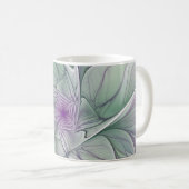 Mug Rêve de fleurs, Abstrait violet vert Fractal Art (Devant droit)