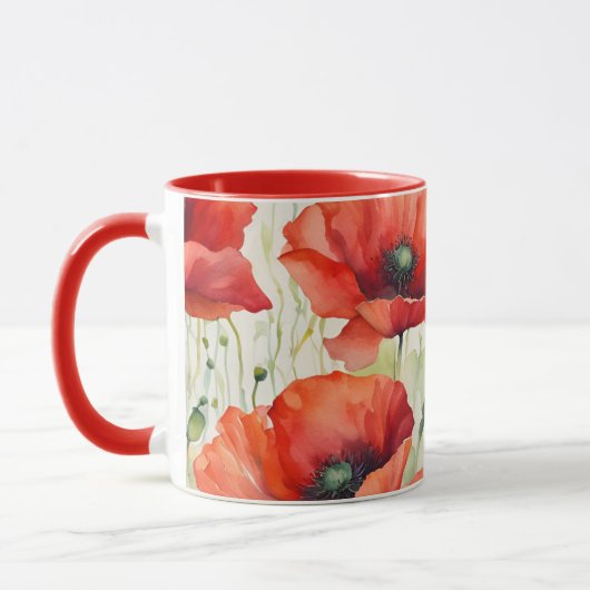 Mug Rêve de fleurs - Motif de pavot (Gauche)