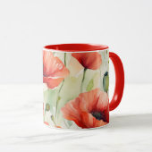 Mug Rêve de fleurs - Motif de pavot (Devant droit)
