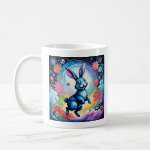 Mug Rêve de lapin bleu heureux Joie