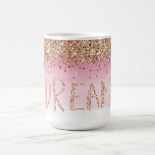 Mug Rêve de Parties scintillant Gold Sparkle Pink Omb