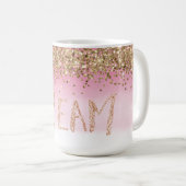 Mug Rêve de Parties scintillant Gold Sparkle Pink Ombr (Devant droit)