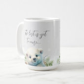 Mug Reveale de la grossesse hivernale mignonne promue  (Devant gauche)