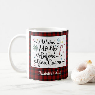 Mug Réveillez-Moi Avant Que Vous Cocacao Red Plaid Nom