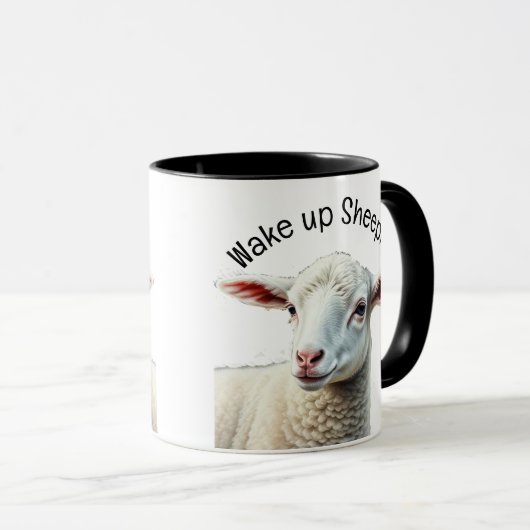 Mug Réveillez Sheeple Conspiration Théorie Citation (Devant droit)