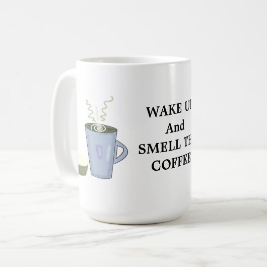 Mug Réveillez-vous et sentez le café (Devant gauche)