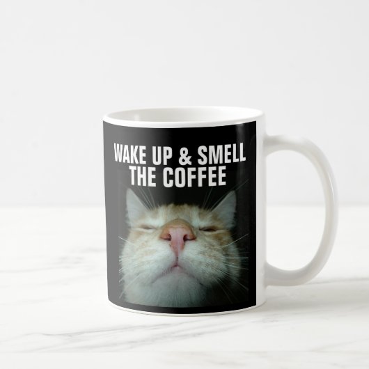 MUG RÉVEILLEZ-VOUS ET SENTEZ LE CAFÉ, GINGER CAT CAFÉ  (Droite)