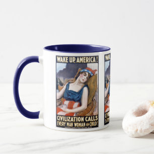 Mug Réveillez-vous l'Amérique ! Art de la liberté patr