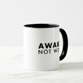 Mug Réveillez-vous ! Pas de boue combo LOGO Woke™ (Devant droit)