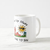 Mug Réveillez-vous S*luts il est temps de pécher (Devant droit)