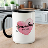 Mug Révélation de grand-mère Date établie Coeur