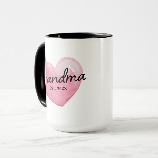 Mug Révélation de grand-mère Date établie Coeur (Devant gauche)