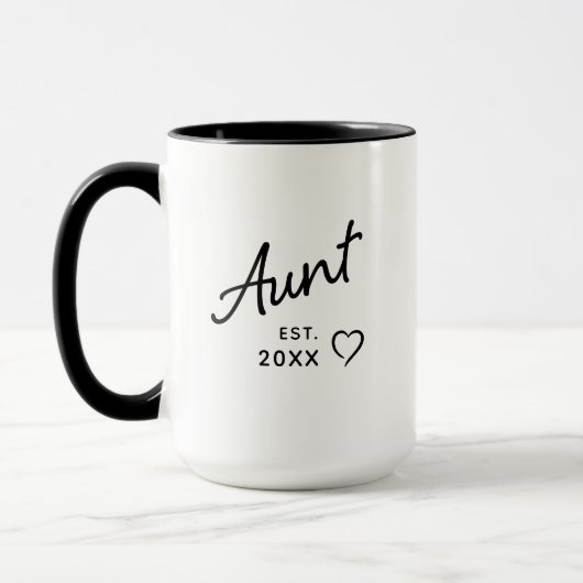 Mug Révélation de grossesse de bébé pour la tante Est (Gauche)
