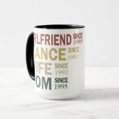 Mug Révélation de grossesse / Nouvelle maman Date & Ph (Devant gauche)