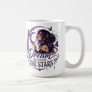 Mug Rêver au-delà des étoiles Sorcière violette célest