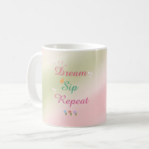 Mug Rêver. Siroter. Répéter. – Esthétique Rose & Vert