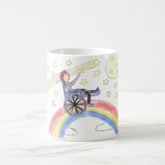 Mug Rêves de fauteuil roulant - au-dessus de (Centre)