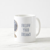 Mug Rêves de globe terrestre bleu (Devant droit)