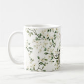 Mug Rêves de lapin aux fleurs blanches feuilles (Gauche)