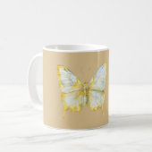 Mug Rêves de papillon blanc jaune citron (Devant gauche)