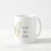 Mug Rêves de papillon blanc jaune citron (Devant droit)