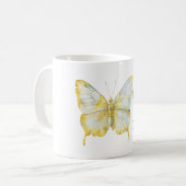 Mug Rêves de papillon blanc jaune citron (Devant gauche)