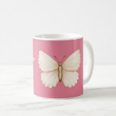 Mug Rêves de papillon blanc rose (Devant droit)