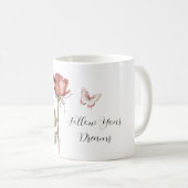 Mug Rêves de papillon blanc rose rouge rose (Devant droit)