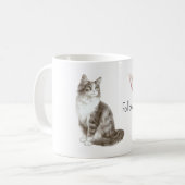 Mug Rêves de papillon rose de chat (Devant gauche)