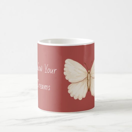 Mug Rêves de papillon rouge blanc (Centre)