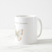 Mug Rêves de papillon vert crème bronzage blanc (Devant droit)