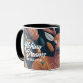Mug Rêves de piqûres - fleurs d'oiseaux de cerfs (Devant gauche)