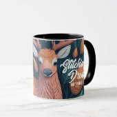 Mug Rêves de piqûres - fleurs d'oiseaux de cerfs (Devant droit)