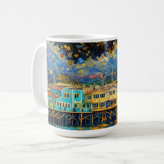 Mug Rêves de port de Monterey dorés inspirés de Klimt