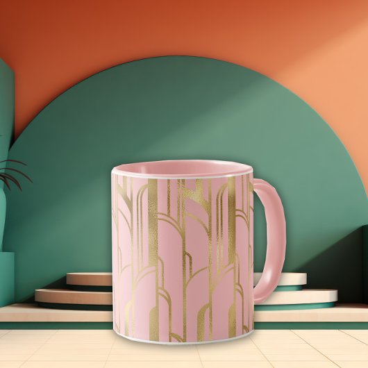 Mug Rêves Deco rose et or