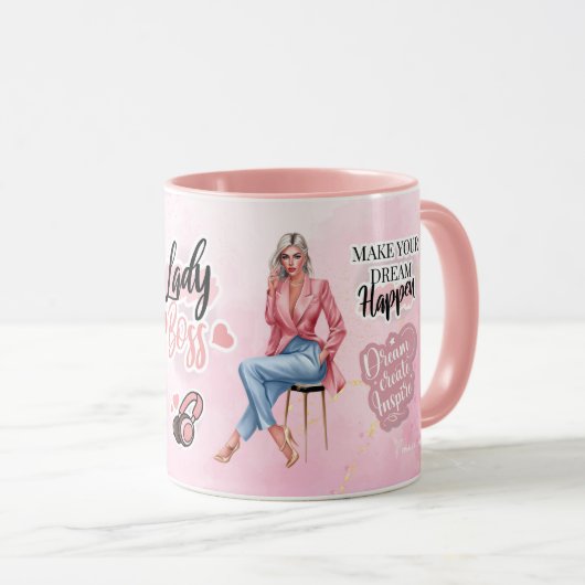 Mug Rêves et objectifs de femme d'affaires (Devant droit)
