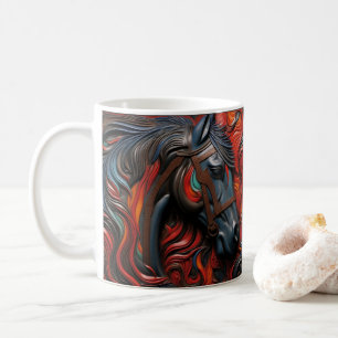 Mug Revêtement en cuir 3D imprimé Cheval occidental no