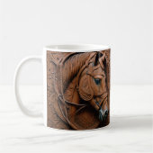 Mug Revêtement en cuir 3D imprimé Western Horse (Gauche)