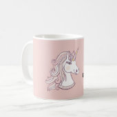 Mug Rêveur Licorne Blanc Rose (Devant gauche)