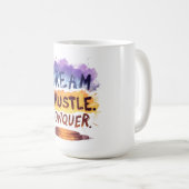 Mug Rêvez. Hustle. Conquérir. - Typographie motivation (Devant droit)