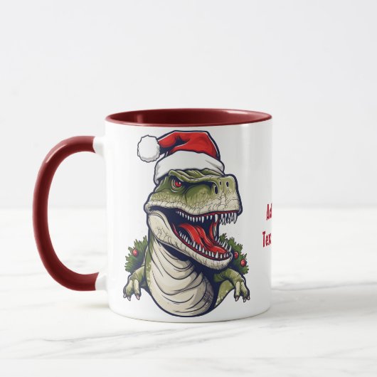 Mug Rex Dinosaur Santa Hat Noël (Gauche)