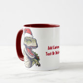 Mug Rex Dinosaur Santa Hat Noël (Devant gauche)