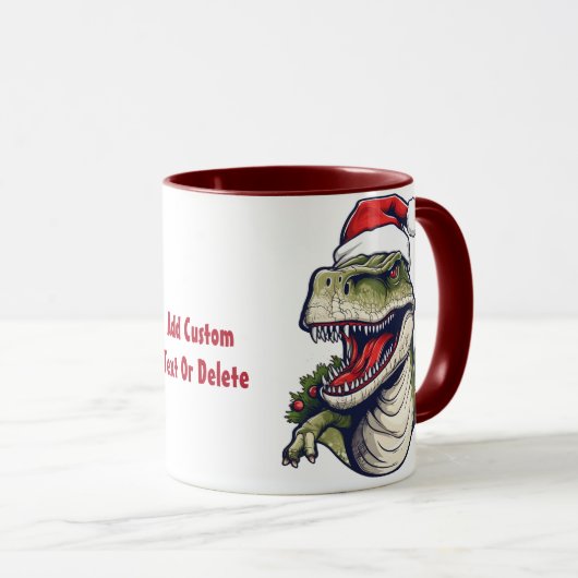 Mug Rex Dinosaur Santa Hat Noël (Devant droit)