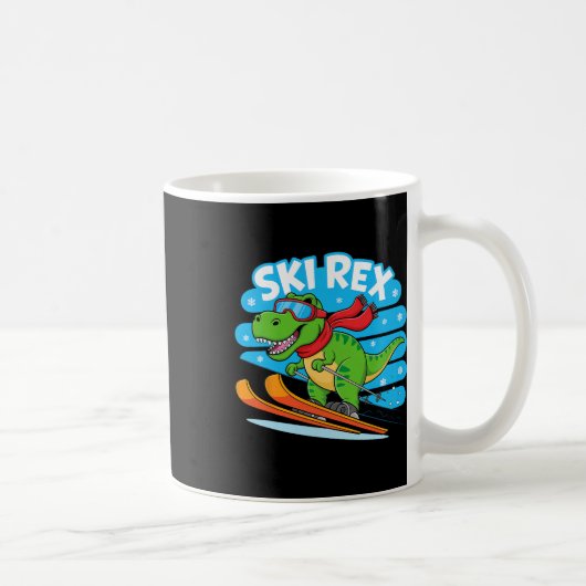 Mug Rex Ski Drôle De Ski Dinosaure Conception De Sport (Droite)
