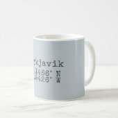 Mug Reykjavik Islande latitude et longitude (Devant droit)