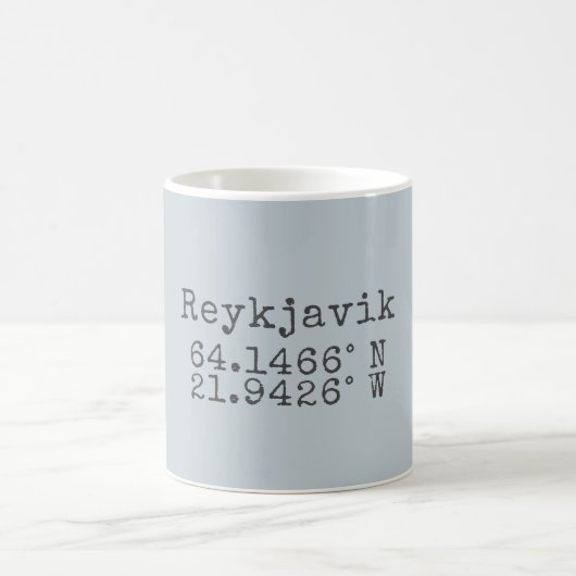 Mug Reykjavik Islande latitude et longitude (Centre)