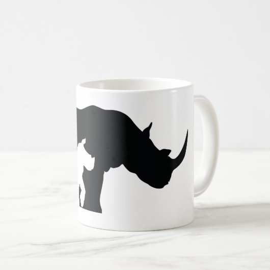 Mug Rhino noir et blanc (Devant droit)