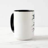 Mug Rhino sortant d'un mur fissuré (Devant gauche)